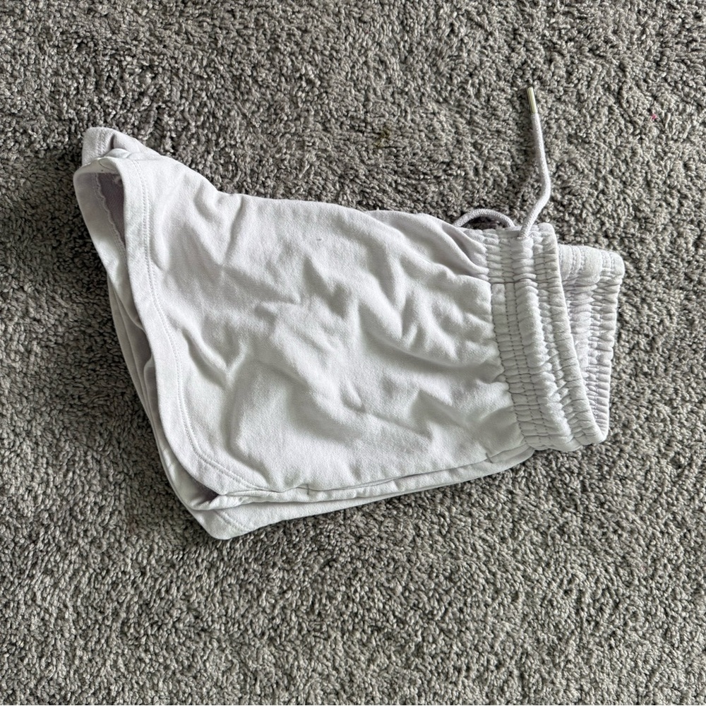 light purple sweat shorts